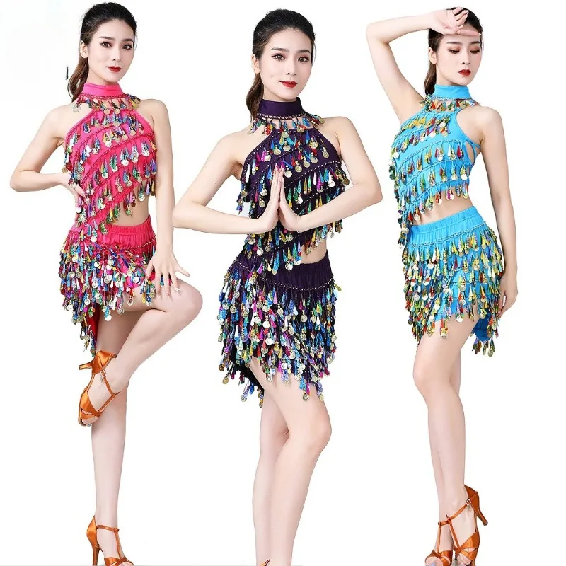 بدلة الرقص الشرقي بشرابة ترتر بدلة الرقص اللاتينية أداء المسرح #2