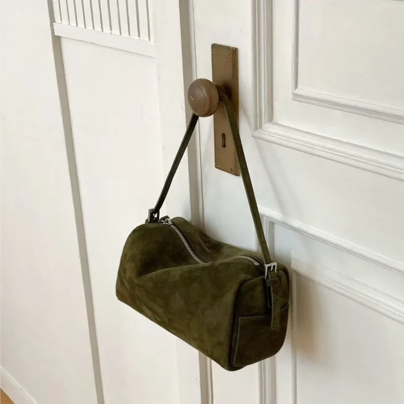 

Корейская зеленая сумка-подушка в стиле ретро, женская замшевая сумка на плечо большой вместимости, женская универсальная сумка через плечо, шикарная зимняя новинка