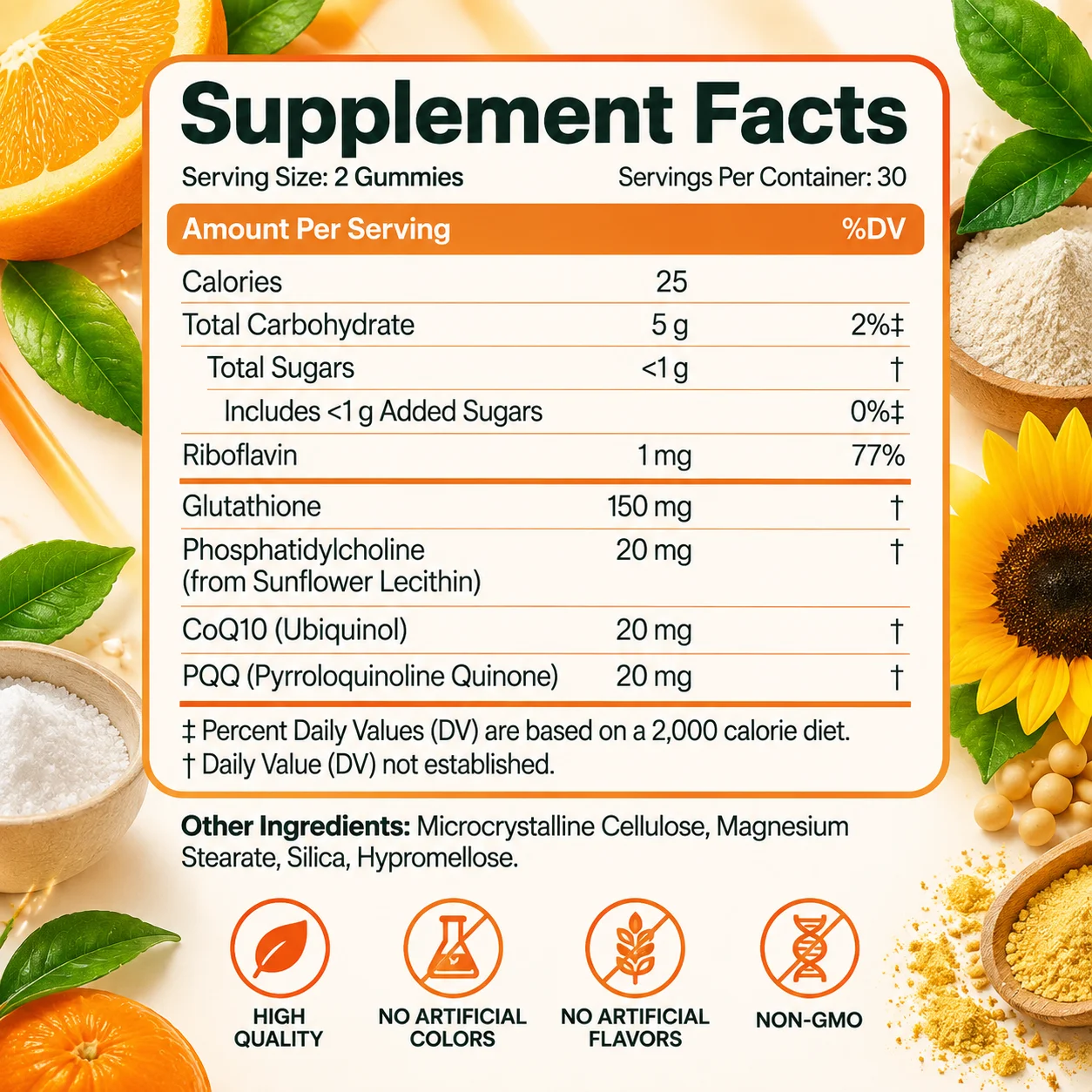 Glutathione Gummies - Detoxification, Support Gut Health, Antioxidant, Smooth and Firm Skin, Cell Repair, Maintains Vitality