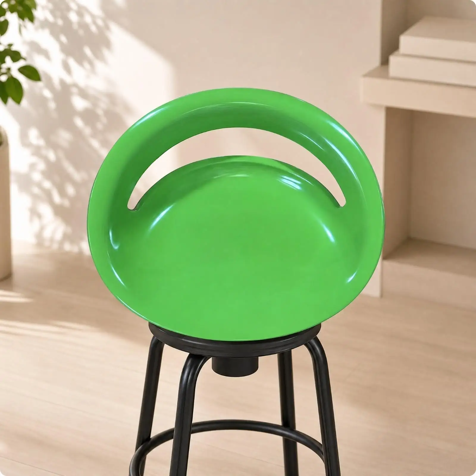 Modern Bar Counter Seat Shell with Raised Back and Built in Handle for Stool Refresh
