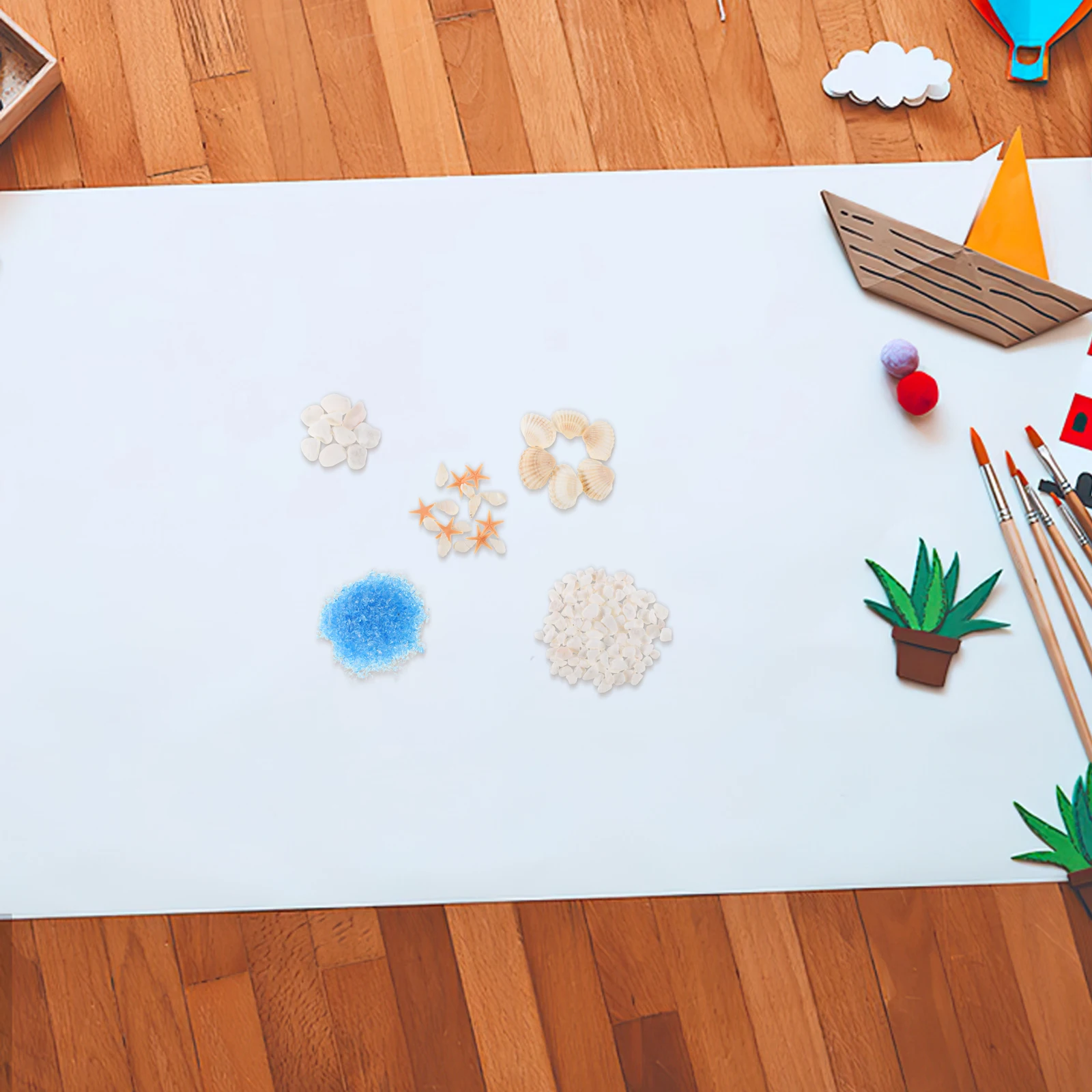 

Marine Material Package DIY Ocean Decor Beach Shells Glass Handicraft Seashell Container Sand Craft Kit Sea Glass Beads