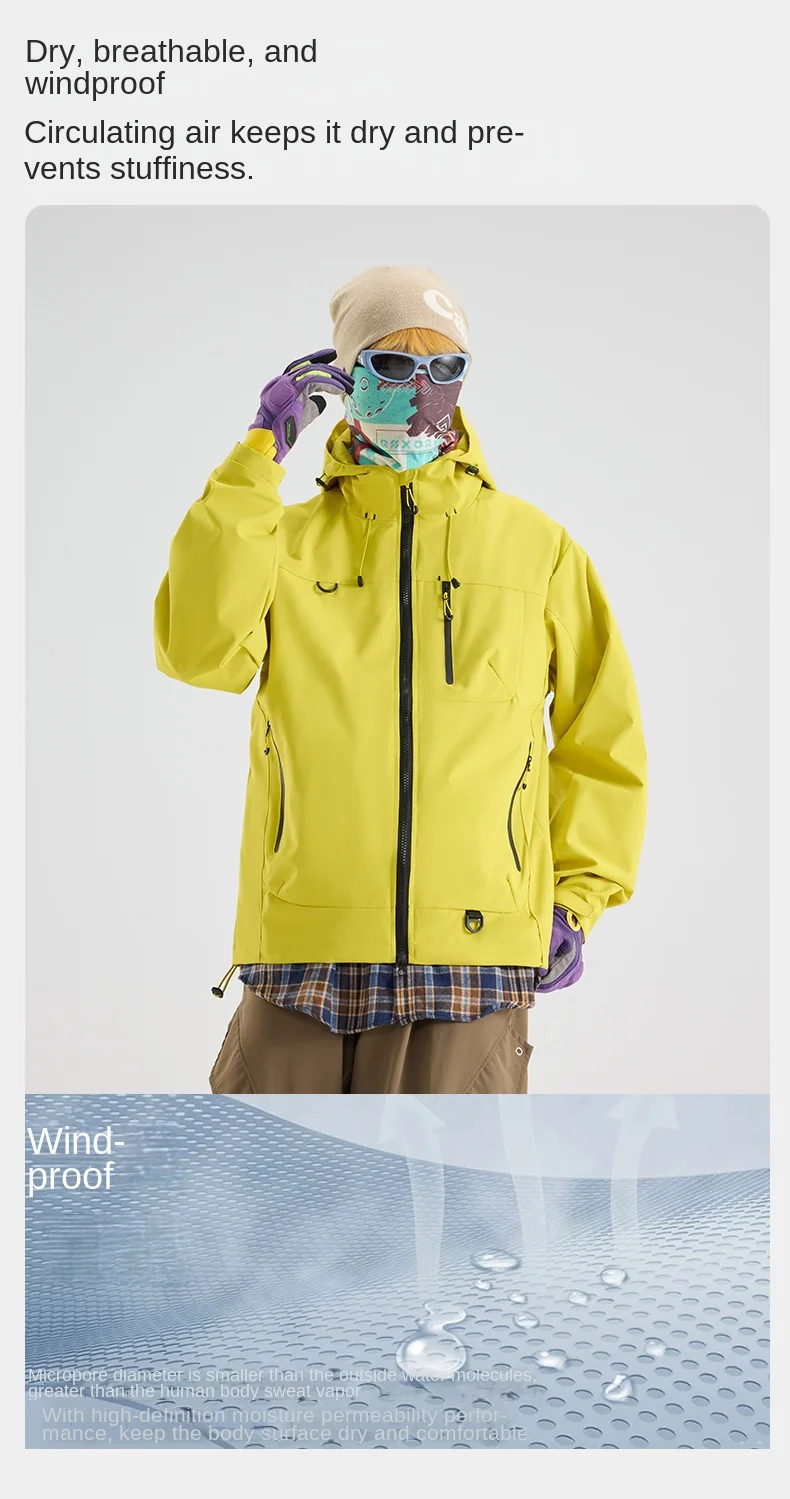 Unisex Hiking Jacket Waterproof Autumn Windbreaker Ourdoor Hooded Coats Women New Jacket Men Fishing Camping Climbing Coats
