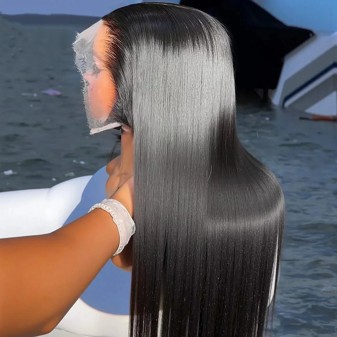 

Прямые парики Bone Straight 13x6 HD Lace Frontal и 13x4 с прозрачной кружевной основой, 100% натуральные бразильские прямые волосы для чернокожих женщин