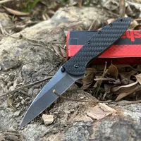 KS 1660 Carbon Fiber G10 Handle Ambidextrous EDC Pocket Folding Knife 14C28N Blade Camping Portable Outdoor Survival Multitools