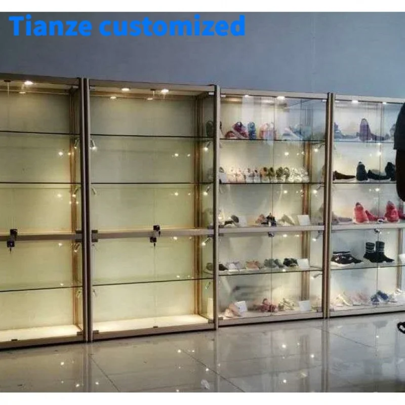 

(customized)Retail Shop Shelves and Display Cabinets Cheap Display Showcases LED Light Glass Showcase