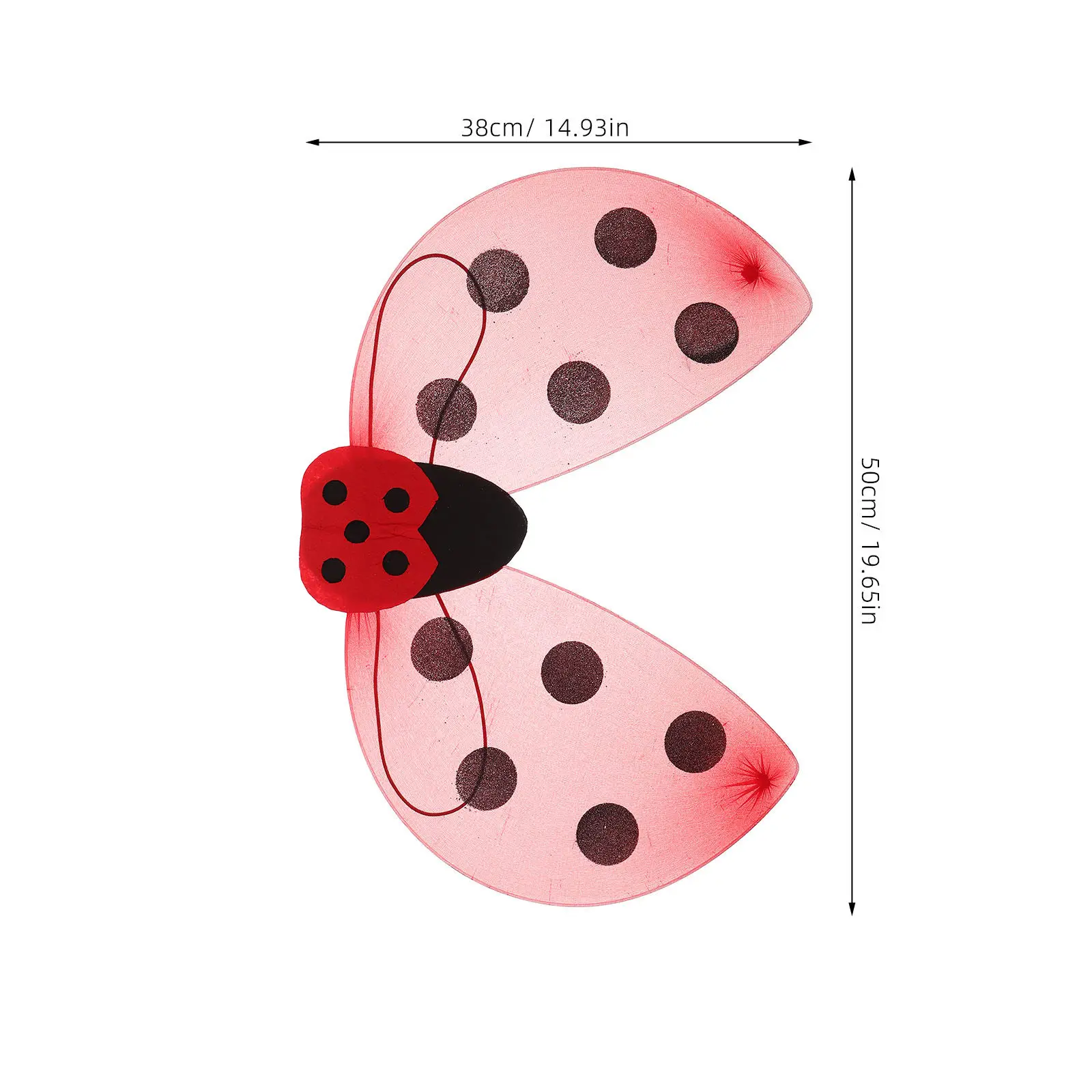 Ladybug Wings for Dress Up Costume Prop Lightweight Comfortable Easy Attach Festival Party Cosplay Stage Performance