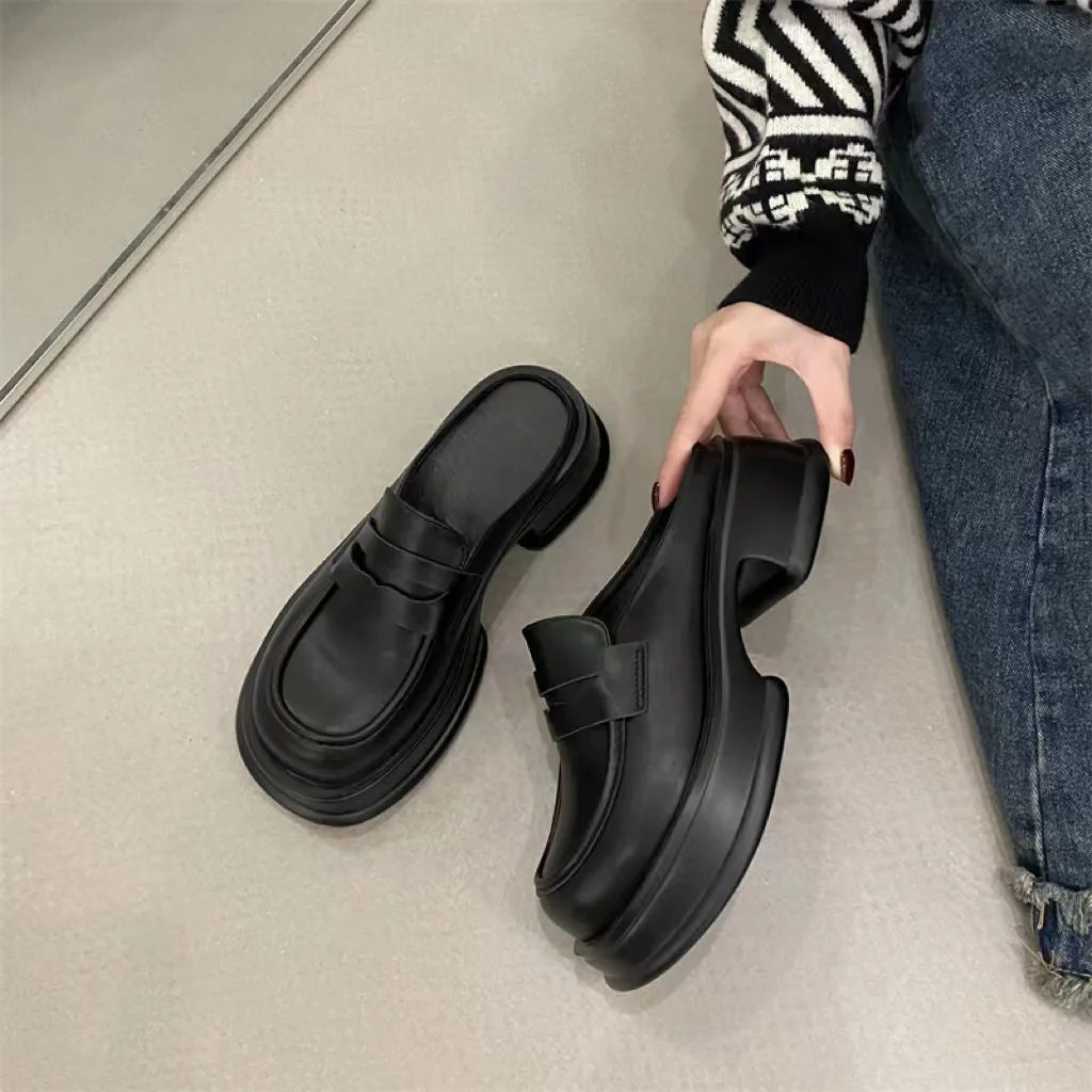 Thick Sole Big Size Mules Women Casual Platform Ladies Summer 2023 New Slippers Female Outside Slides Shoes Vintage Chic Design