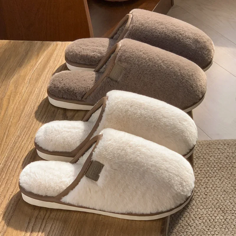 

Women's Cotton Slippers Autumn/winter New Indoor Imitation Rabbit Fur Plush Warm Comfortable Anti Slip Soft Couple Slippers