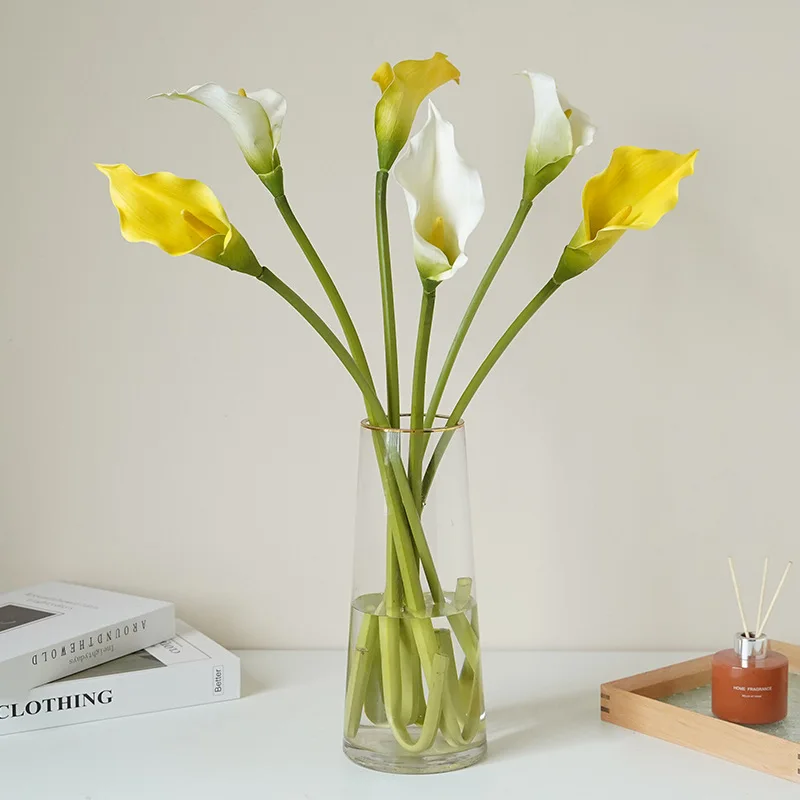 Elegant Artificial Calla Lilies Simple Beautiful DIY Silk Plants Creative Real Touch Fake Flowers Bouquet For Wedding