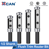 XCAN 1pc 12.7mm Shank Flush Trim Router Bit with Bearing Insert Replaceable Blade CNC Router Bit for Wood Trimming Slotting Tool
