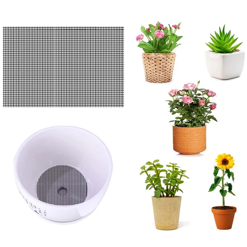 5Pcs Flowerpot Hole Mesh Mats Bonsai Basin Bottom Grid Mat Multi-Function Breathable Gasket Gardening Accessories