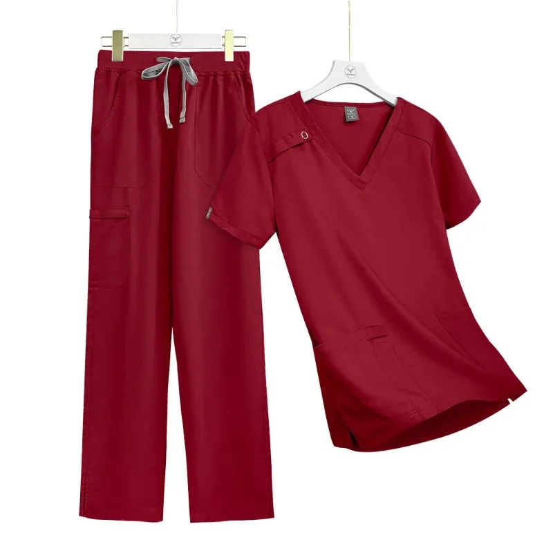 v-neck-short-sleeved-nurse-uniform-set-medical-workwear-for-male-and-female-doctors-and-nurses-universal-work-clothes