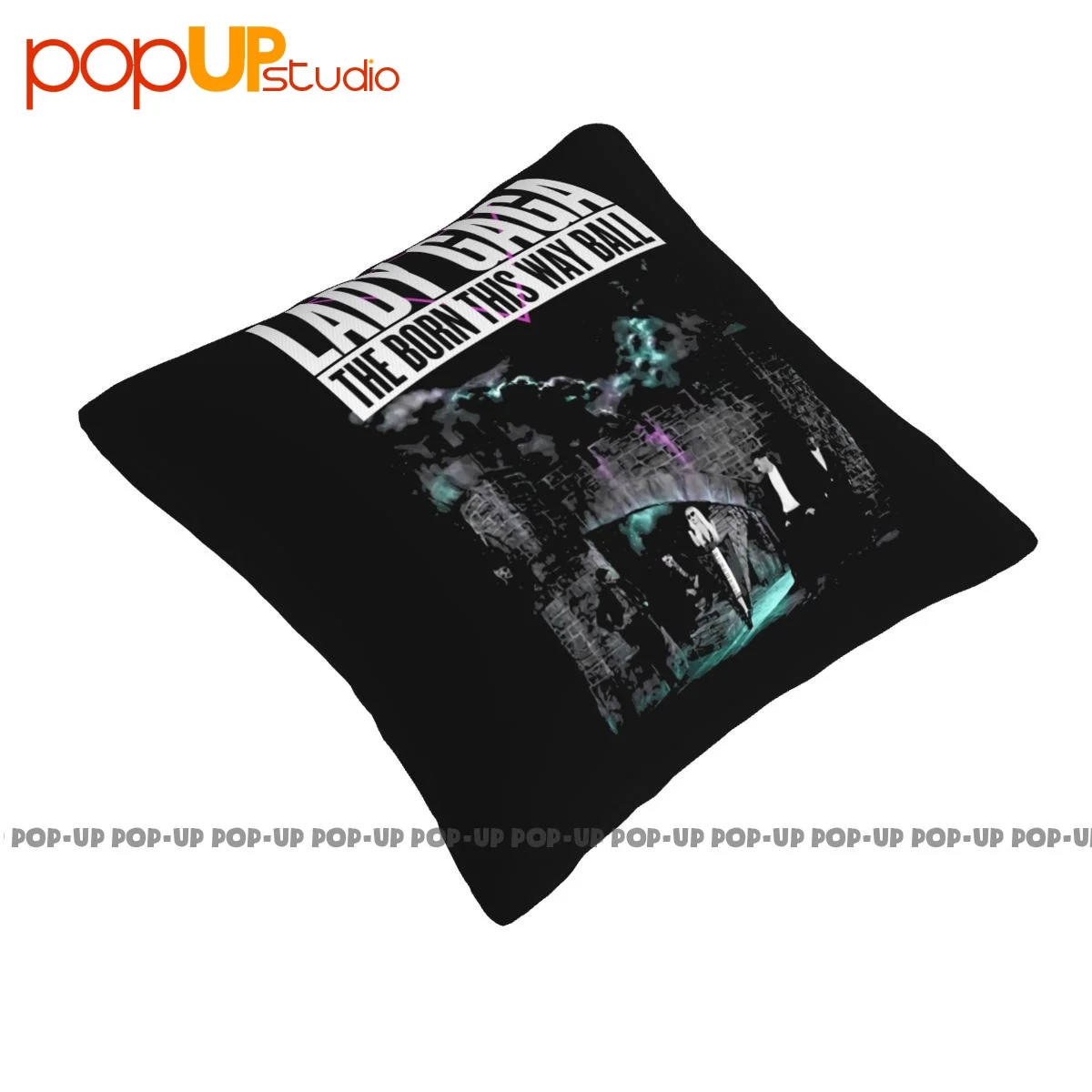 Print Lady Gaga Castle Tour 2013 The Born This Way Ball Pop Music Pillowcase Throw Pillow Cover Super Soft