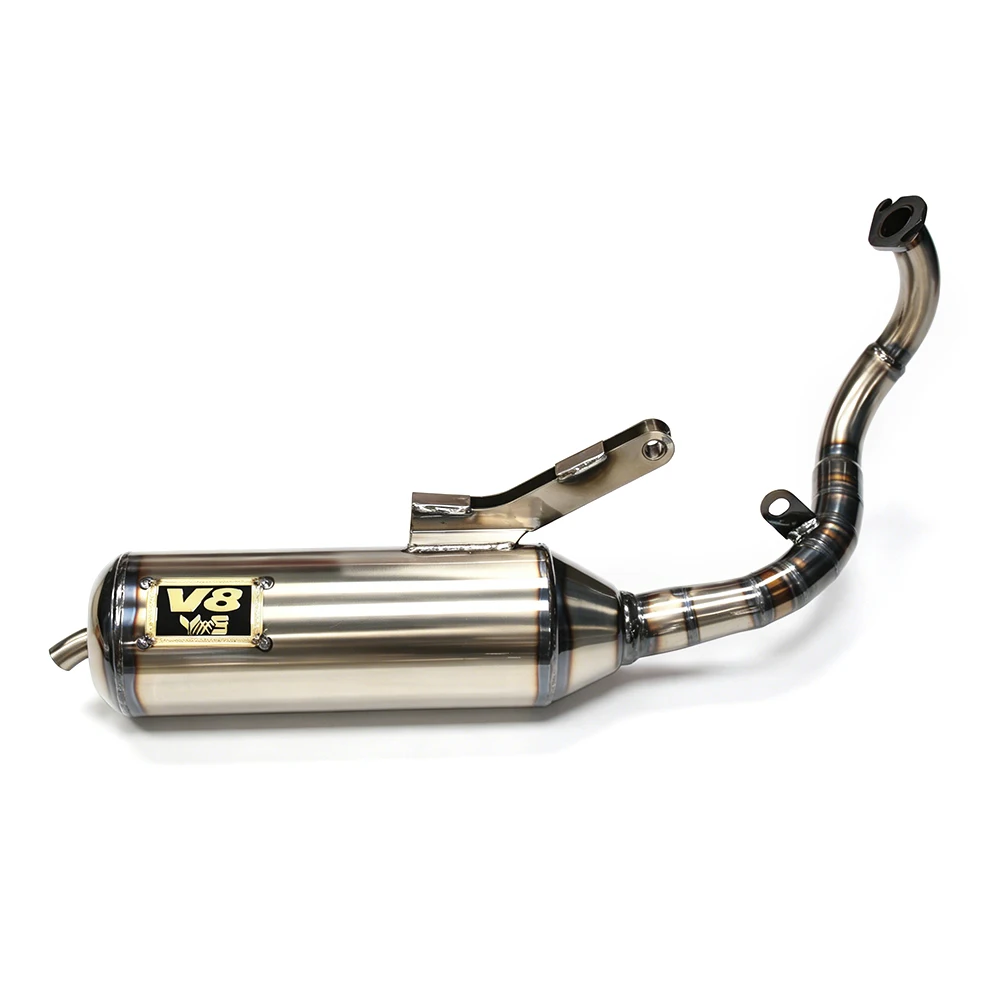 Tubo de escape V8 para motocicleta, sistema de escape completo modificado para carreras, para Honda Dio 50 AF17 AF18 AF27 AF28 50-90cc ZX V8 DIO ZX 26AA