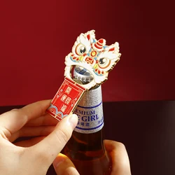 1PC Metal Chinese Lion Bottle Opener with Magnets Portable Beer Can Opener Wine Bottle Opener Outdoor BBQ Opener Kitchen Tool