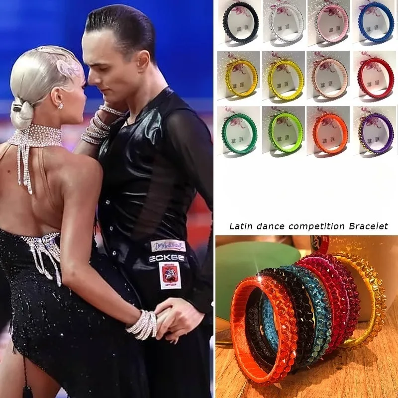 

Customized Latin Dance Bracelet Shining Diamond Adult and Kid National Standard Performance Blackpool CBDF Competition Handband