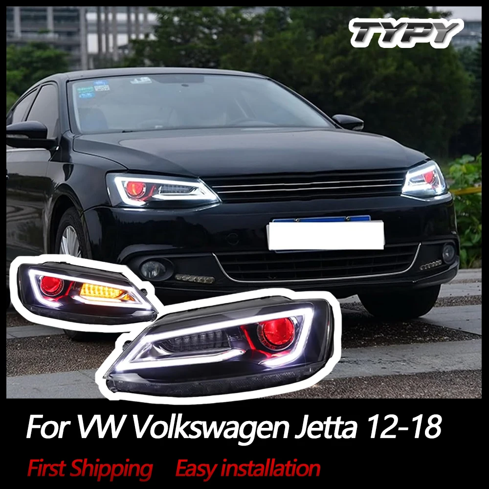 

Фара в сборе подходит для VW Volkswagen Jetta 2012-2018 Светодиодная передняя фара с последовательным указателем поворота, фара Plug-n-Play