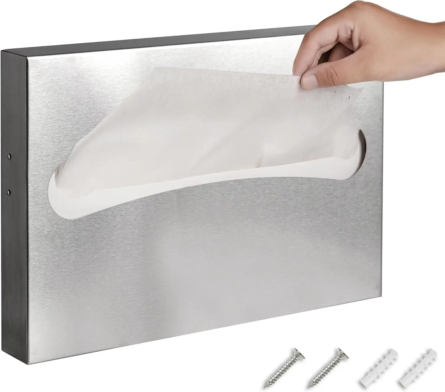 

Toilet Seat Cover Dispenser,Commercial StainlSteel Brushed Toilet Seat Cover Holder for Disposable