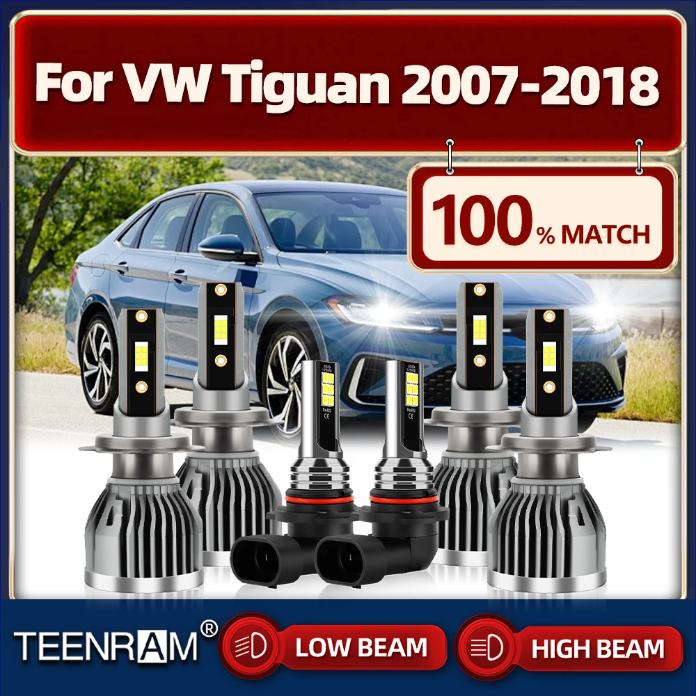 

LED Headlight Bulbs 60000LM High Low Beam Car Lamp 6000K Plug and Play Fog Lights For VW Tiguan 2007-2014 2015 2016 2017 2018