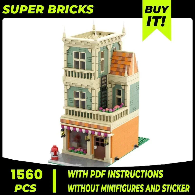 Moc Bouwstenen Urban Street View Model Straatakkerij Technologie Modulaire Blokken Geschenken Kerstspeelgoed Diy Sets Assemblage