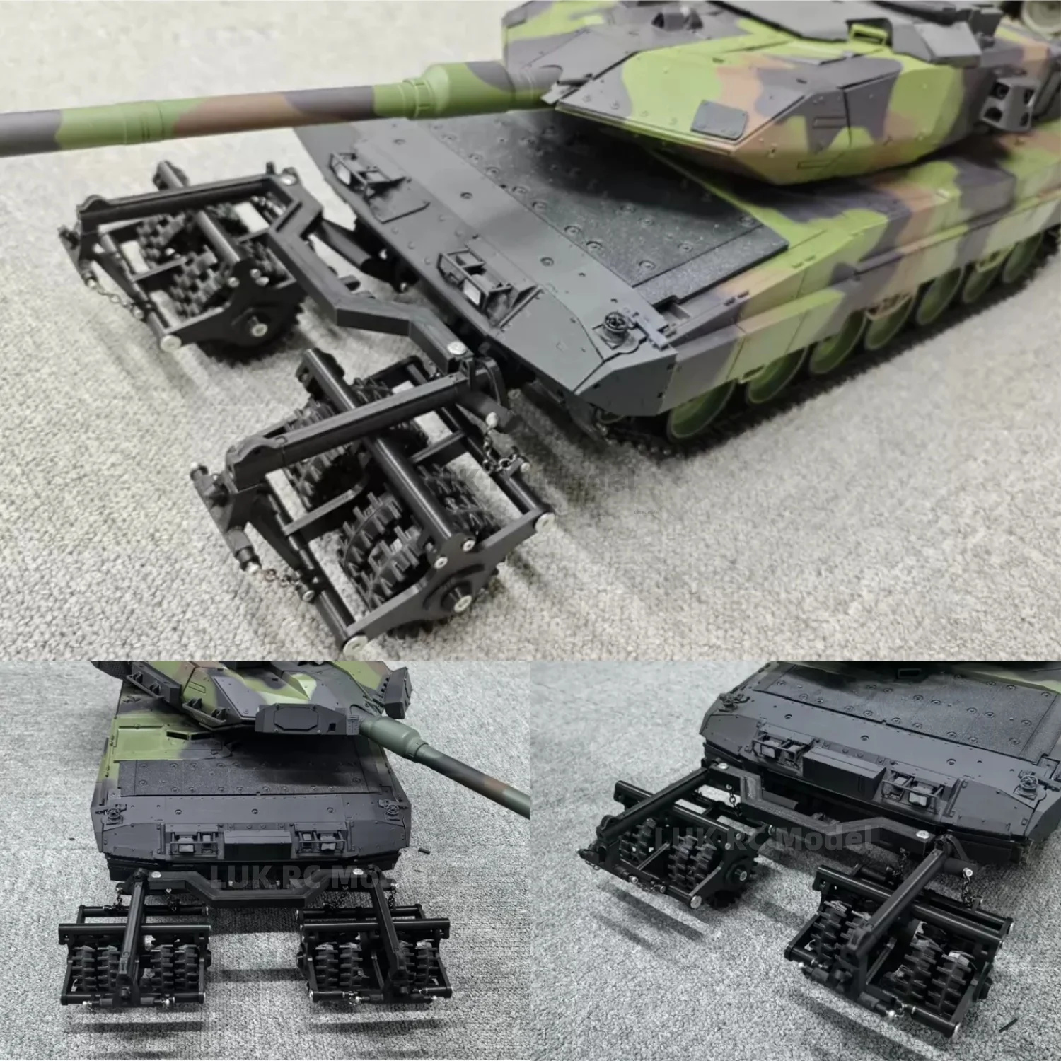 1/16 Minesweeper Roll Metal Adjustab Chain For RC Tank HL L2A7 Leopard 2A6 Accessories Black Plastic Parts Modified DIY Boy Gift