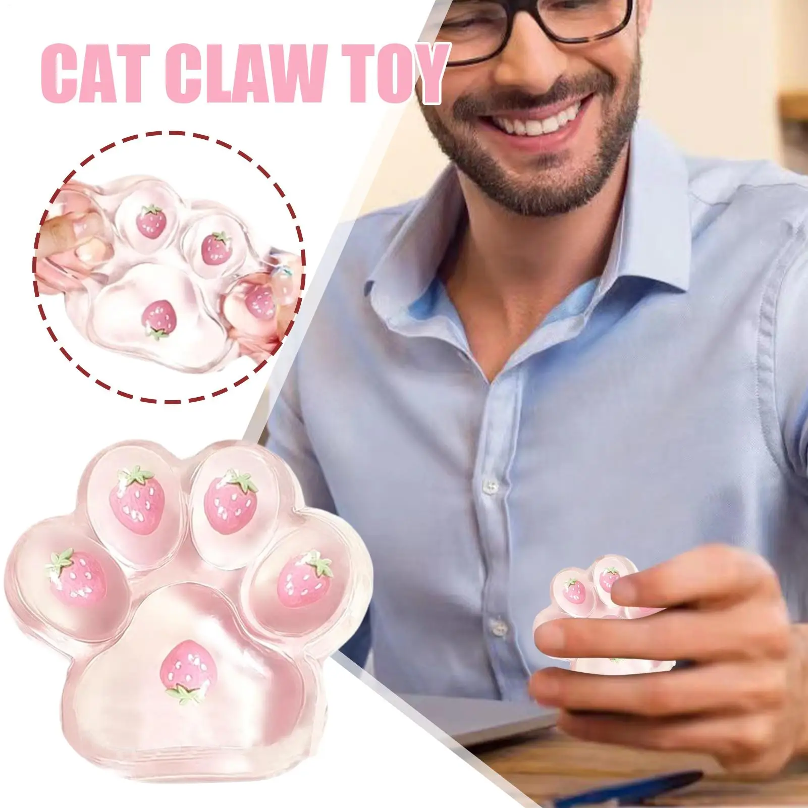 Sensory Squeeze Toy Pinching Soft Cat Claw Rebound Fidget Squeeze Relaxing For Women Men Girls Boys Kids Adults Classroom Prizes