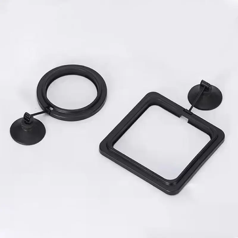 Aquarium Feeding Ring Fish Tank Station Floating Food Tray Feeder Square Circle Accessory Fish Food Feeder Suction Cup Black