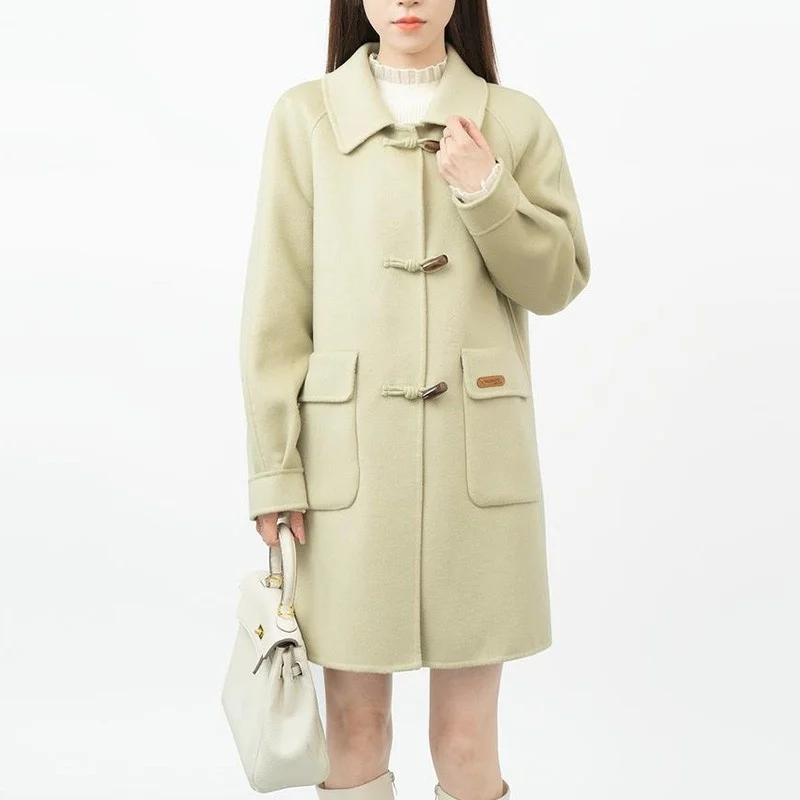 Live Welfare 2023 Autumn/Winter New Double sided Cashmere Coat Women's Mid length