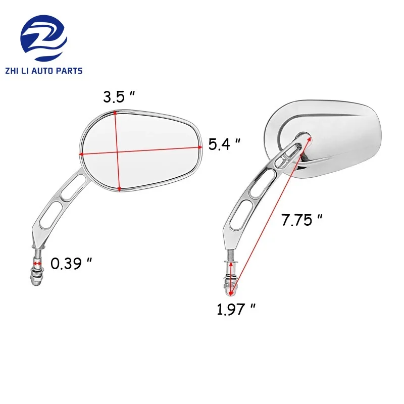 1 زوج/يسار/يمين طويل الجذعية دراجة نارية مرايا الرؤية الخلفية ل هارلي ديفيدسون 	 باد بوي 1997