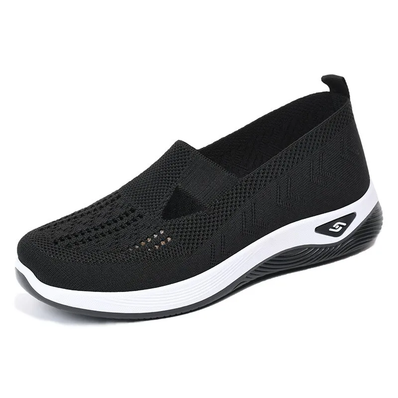 Women's 2026 Hot Selling Spring/Summer Knitted Slip-on Sneakers, Fashionable and Versatile with Arch Support Vulcanized Shoes