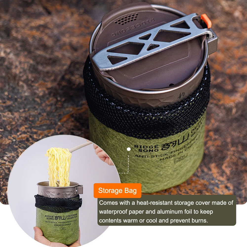 For Hiking and Camping Titanium Hammered Cooking Pot - Outdoor Tea Filter, Water Boiling, Soup Cooking, and Coffee Brewing Pot