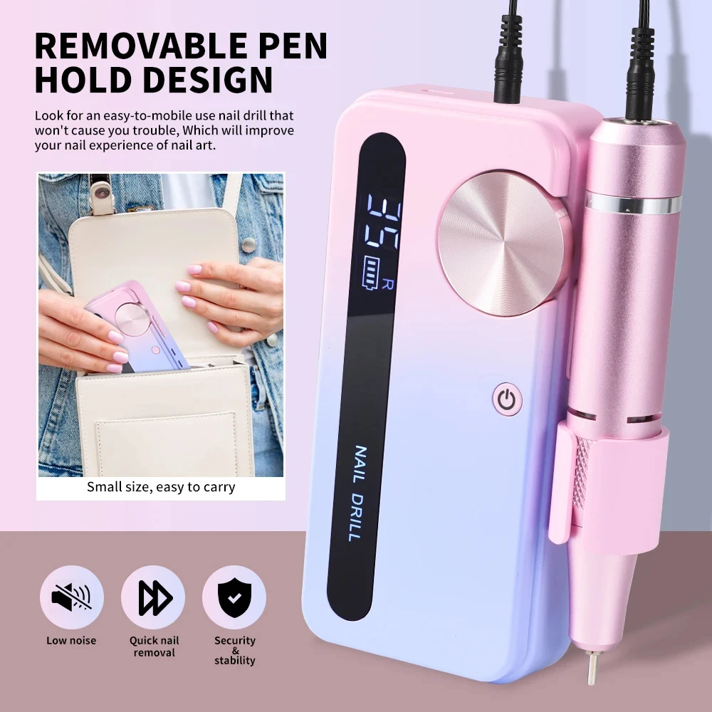 Pulidora de Uñas Eléctrica de 35000 RPM - Cuidado Profesional de Uñas de Gel, Lima de Uñas Portátil Recargable, Herramienta de Manicura