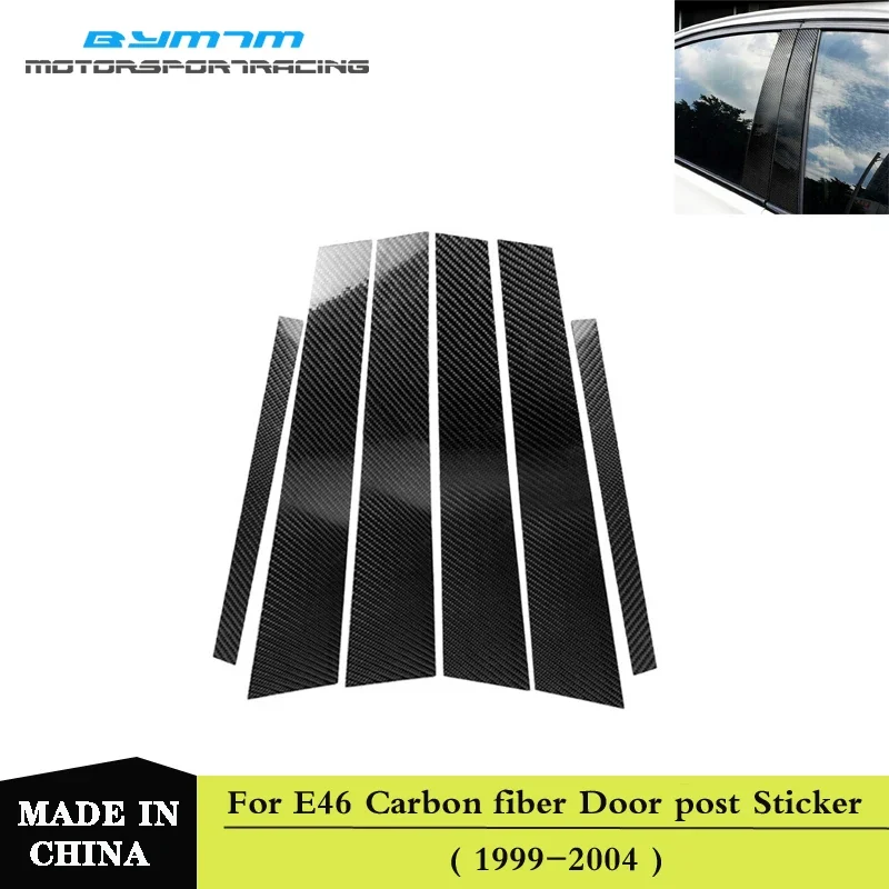 

Carbon fiber decorative stickers for car door pillars For 3 Series E46 1999-2004