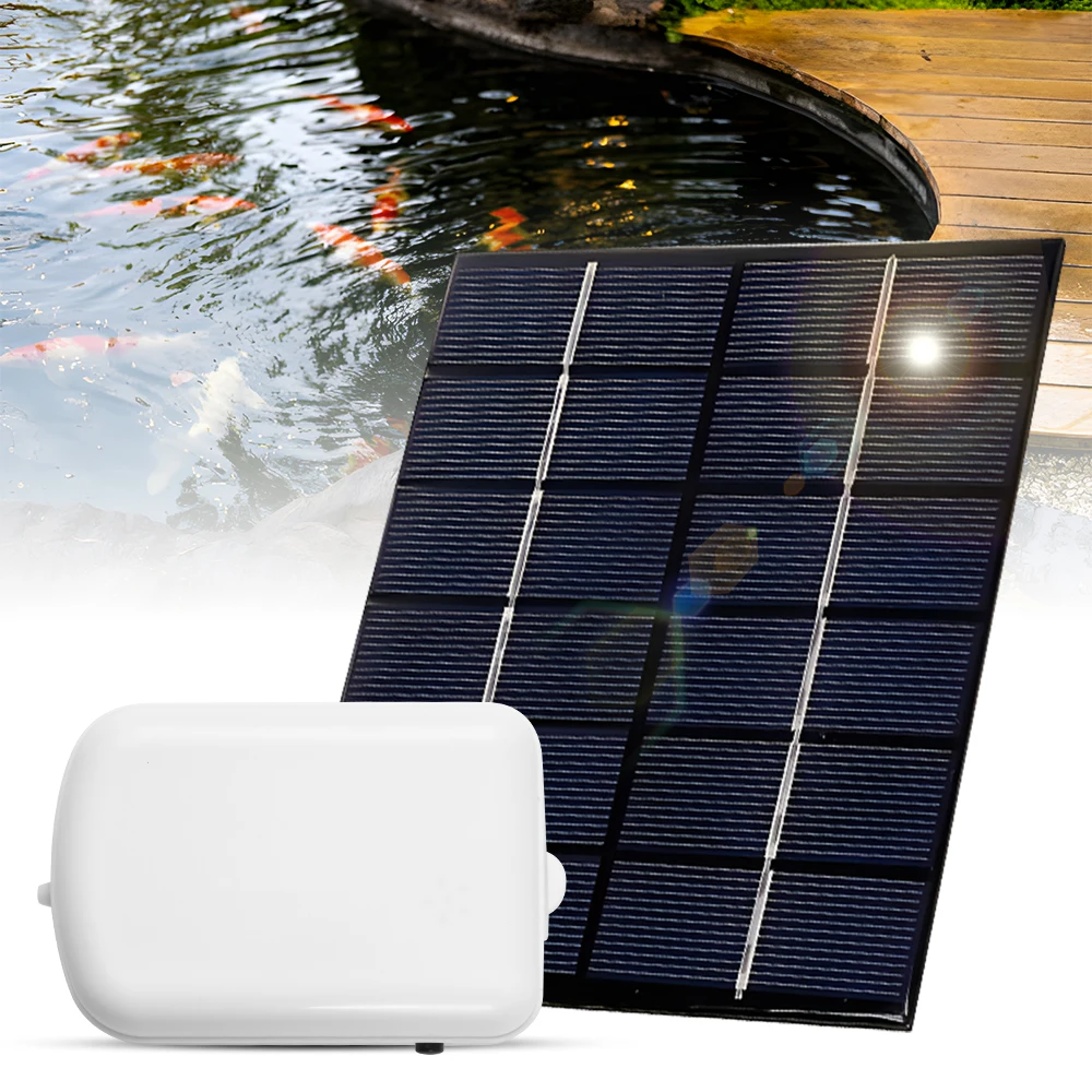 

Solar Pond Aerator with Air Pump Aquarium Oxygen Aerator Air Bubble Stones for Garden Fish Tank Pool Pond Landscape Decoration