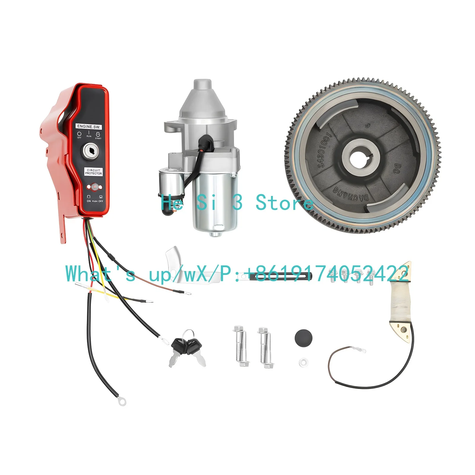 Kit de motor de arranque eléctrico con caja de interruptores y bobina para HONDA GX160 5.5HP GX200 6.5HP / GX340 11HP GX390 13HP