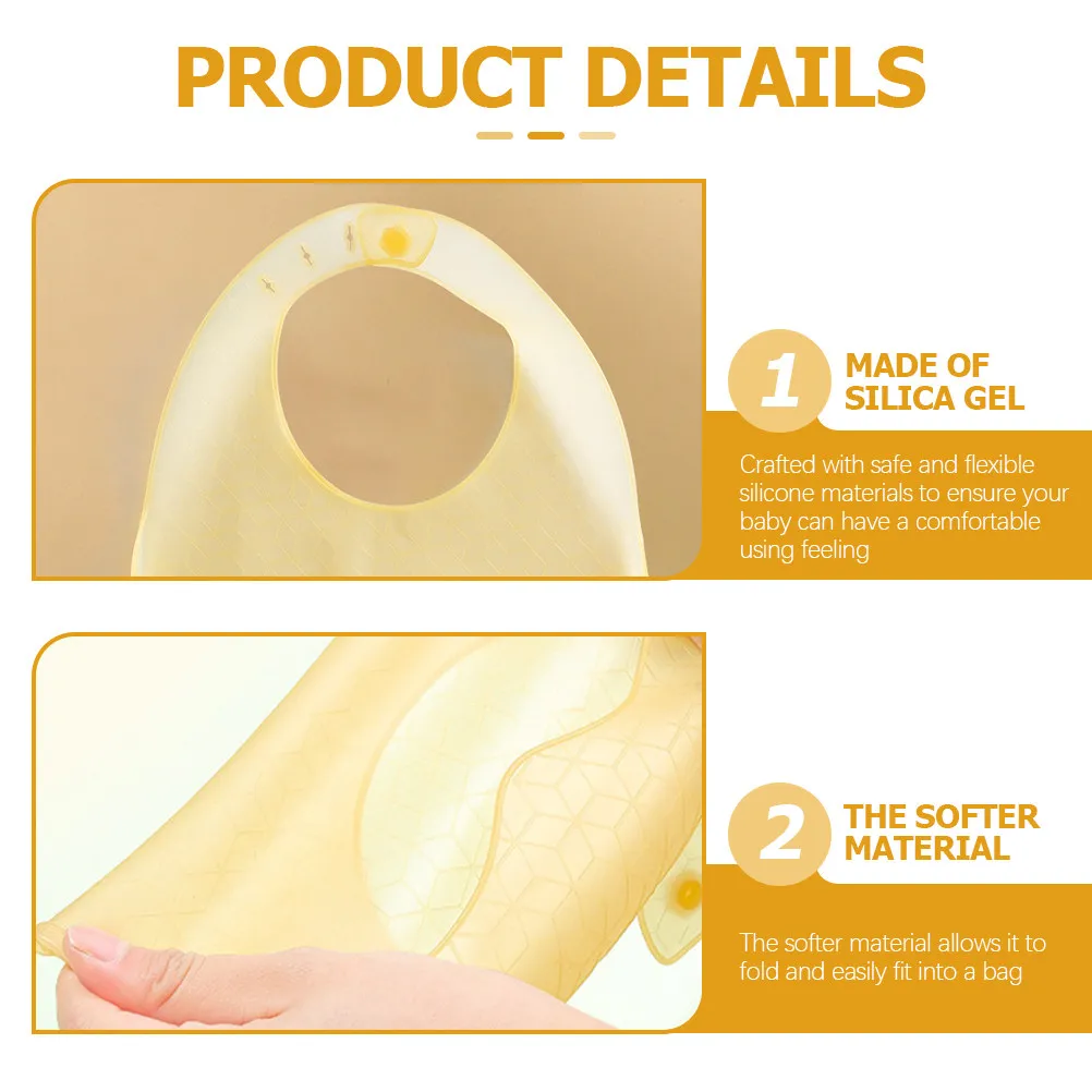 3Pcs Silicone Baby Bibs Soft Flexible Feeding Bibs Adjustable Neck Strap Toddler Eating Supplies Food Catcher Waterproof