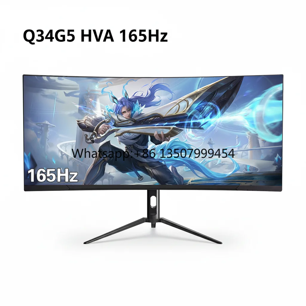 34-Inch 4K Display 165Hz 400Hdr 1M Fish Screen Game Surface Screen 21:9 Computer Monitor Africa Monitor Low Cost LCD Monitor