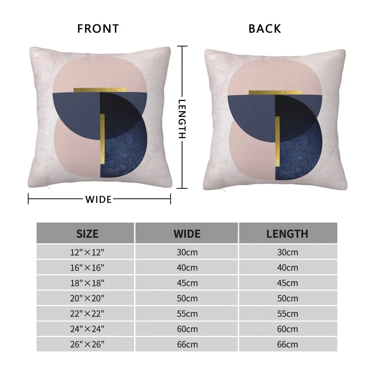 Overlapping Circles Square Pillowcase Polyester Linen Velvet Creative Zip Decor Throw Pillow Case Car Cushion Case