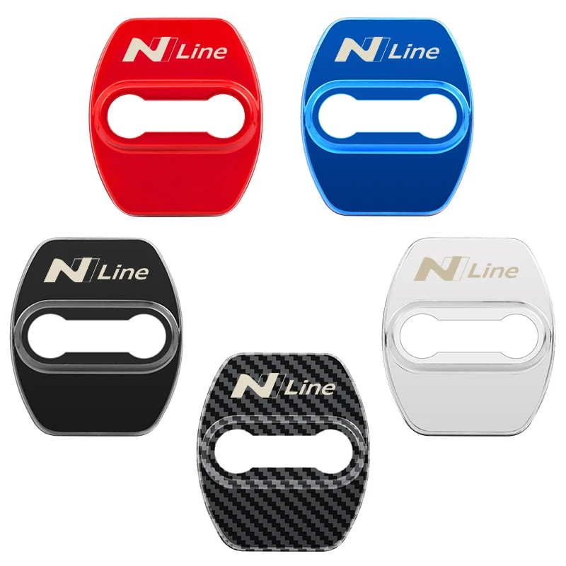 4pcs Metal Car Door Lock cover Protect Buckle Cover Stickers For Hyundai N LINE i30 i20 Sonata Accent Tucson Elantra Azera Auto