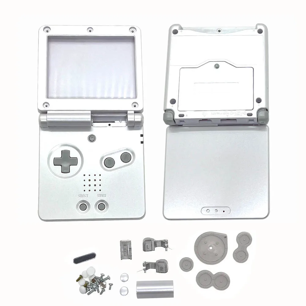 Carcasa nueva para GBASP, carcasa GBA SP con botones y juegos de pegatinas de repuesto para accesorios de juego Gameboy Advance SP