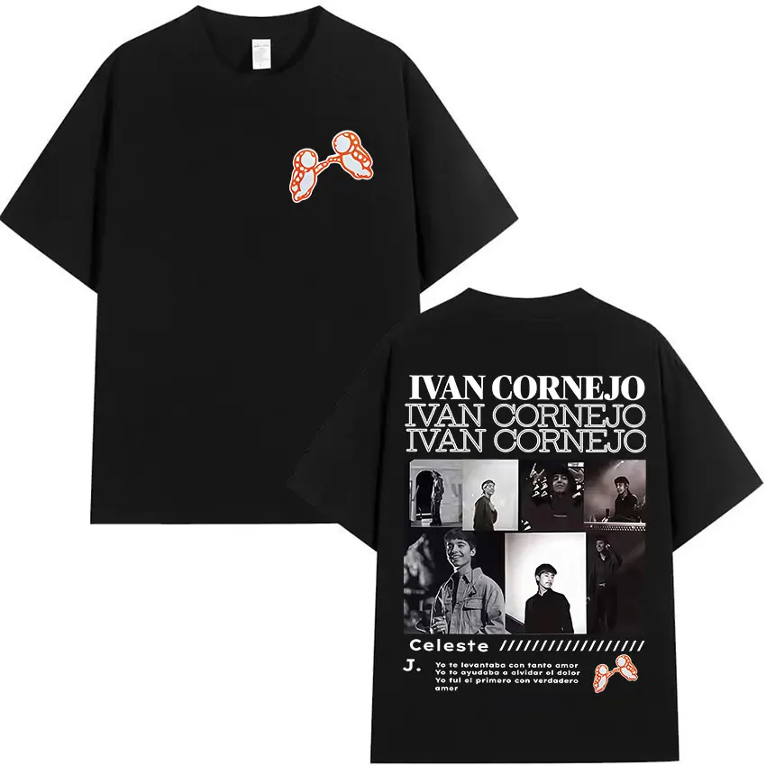 

Футболка Singer Ivan Cornejo Album 2025, мужская одежда в стиле хип-хоп с круглым вырезом, футболка с короткими рукавами, повседневные футболки большого размера из 100% хлопка