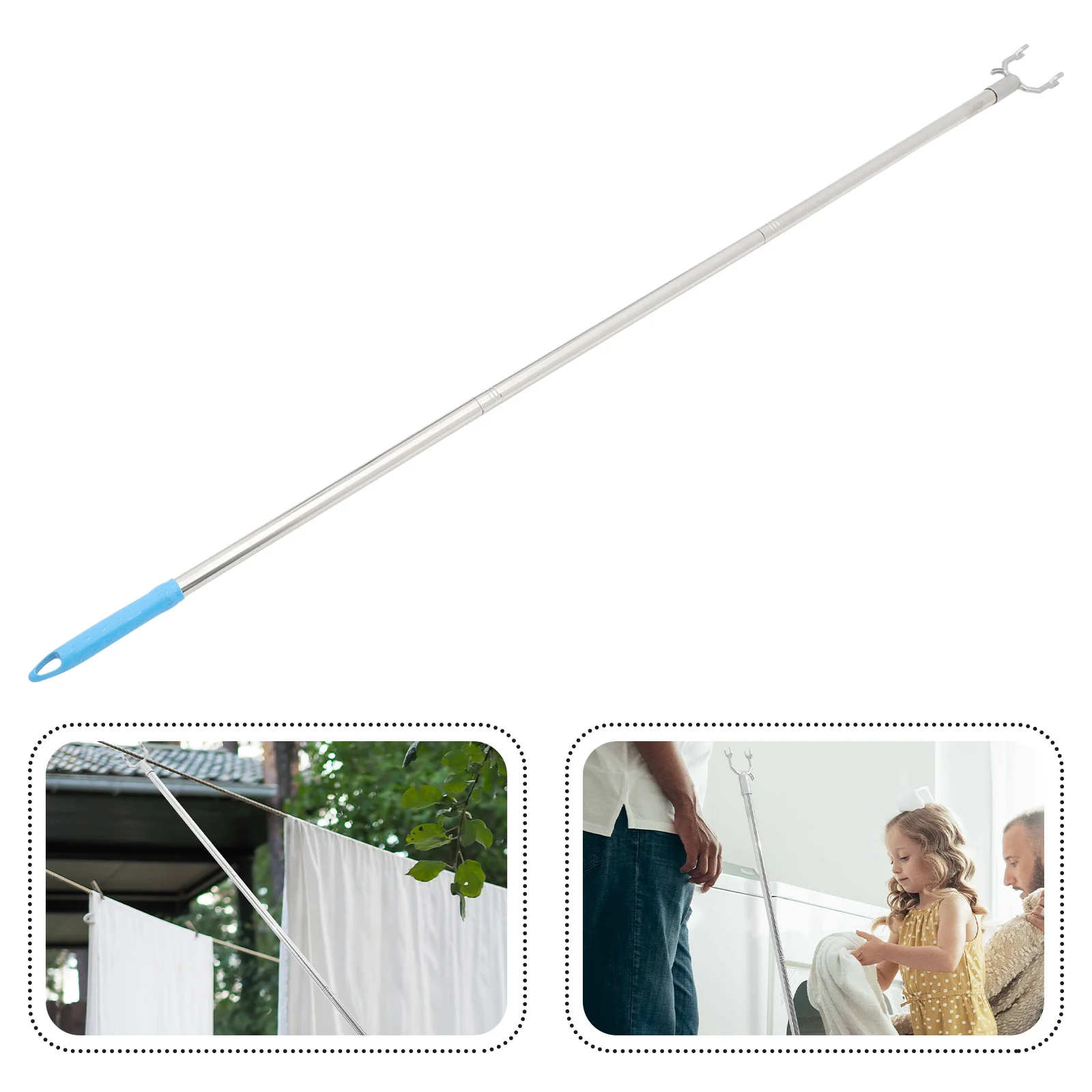 

Sturdy Long Handle Reach Clothesline Rod Drying Reaching Stick Resistant Household Garment Pole Modern Minimalist