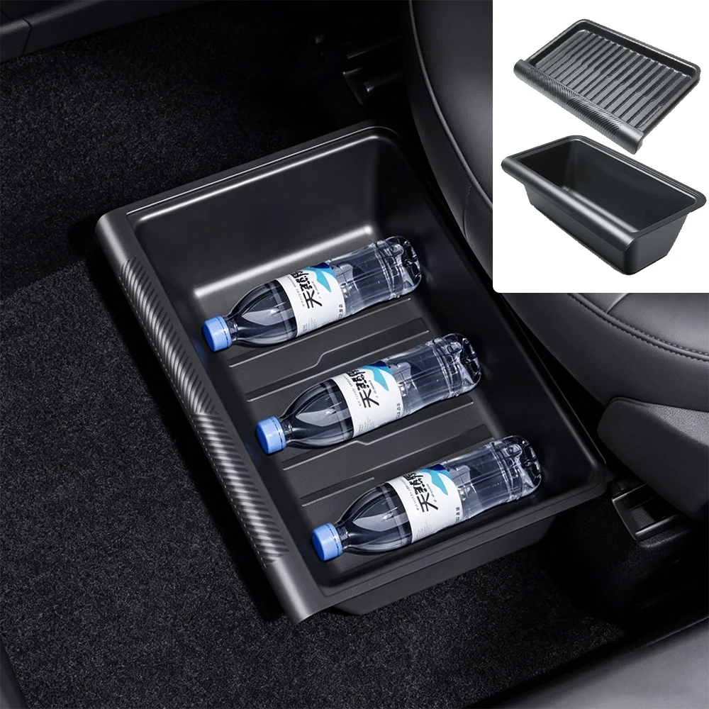 TPE Under‑Seat Drawer Storage Box Hidden Organizer For Tesla Model Y Juniper 2025‑2026 / Model Y 2021‑2024 Interior Accessories