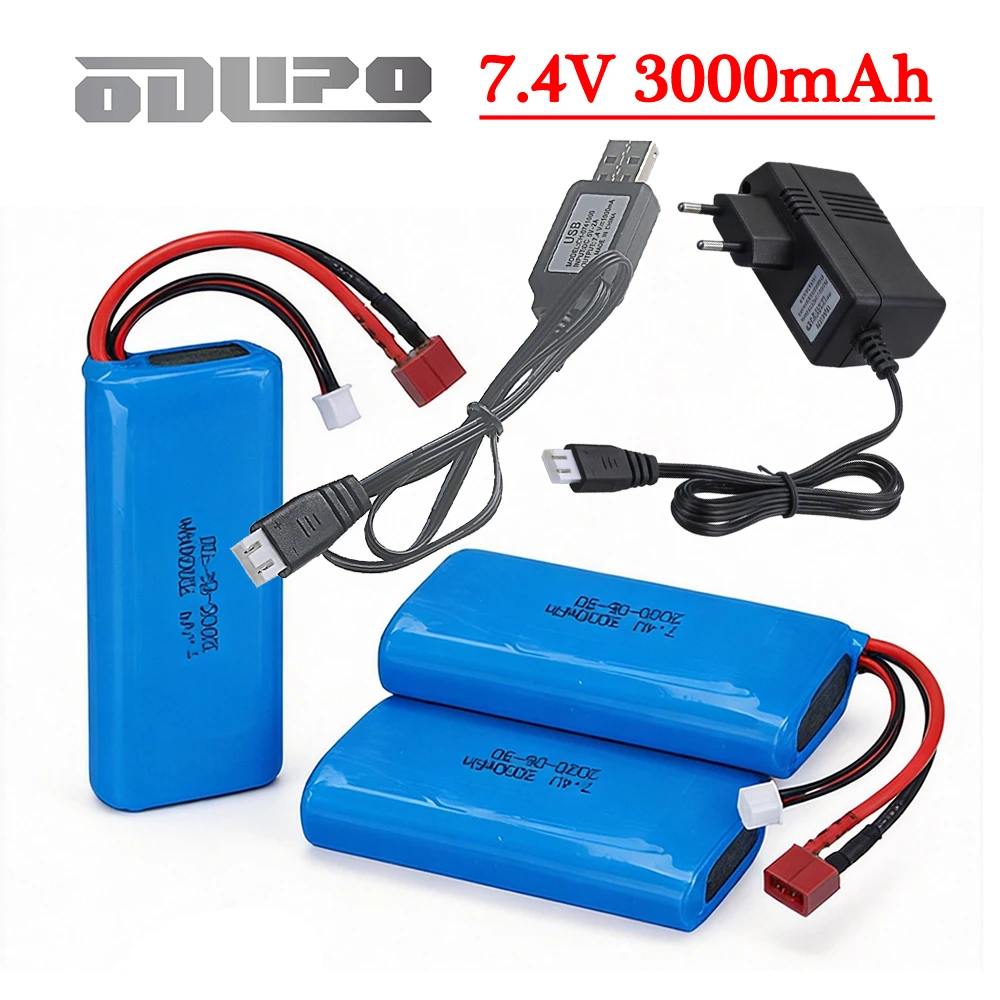 Off-Road Racing Spare Battery 7.4V 2500mAh For Wltoys 144001 124016 124017 124018 124019 104001 12428 RC Cars