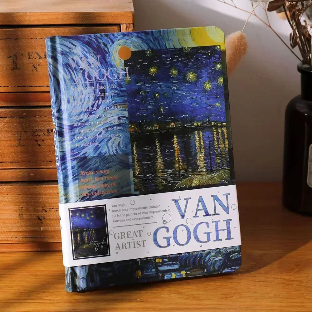 Notepad Oil Notebook Series Color Beautiful Van / Student Hardcover Diary Illustration Painting Monet Page Gogh