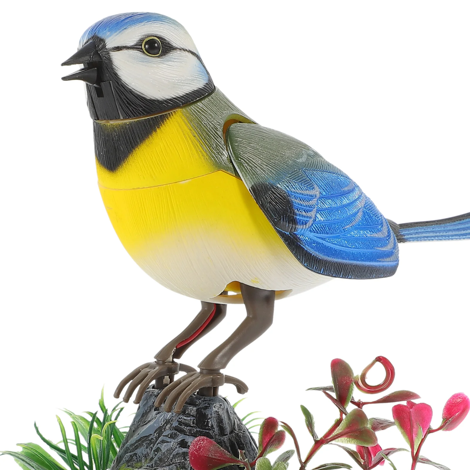 Bird Figurines Electric Artificial Birdcage Sound Voice Blue Child