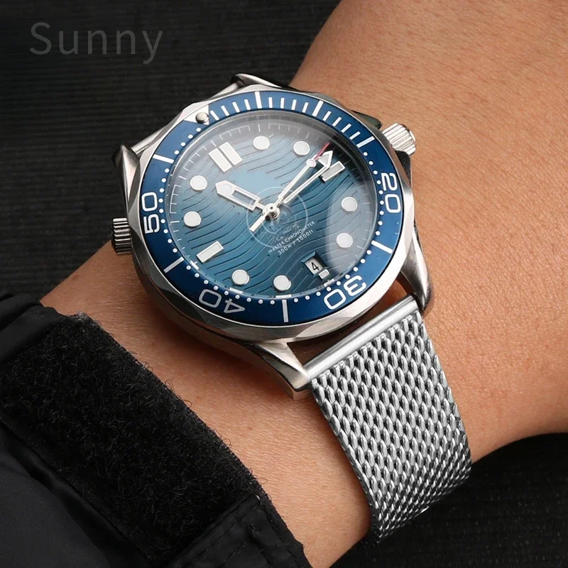 For Omega 007 Flawless Death 210.90 Seahorse 300 Ghost Party Rose Gold Fine Steel Watch Strap Men\'s Comfortable Bracelet