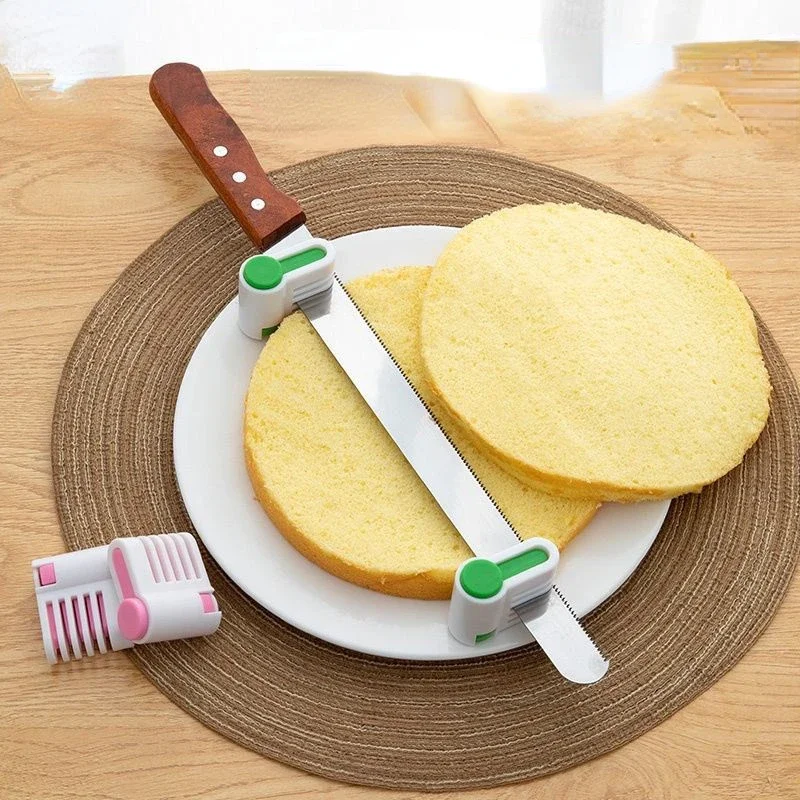 2PCS Bread Slicer to fix Cake Knife Food Grade Plastic 5 Layers Separator for Toast Slicer Cake Decorating Tools
