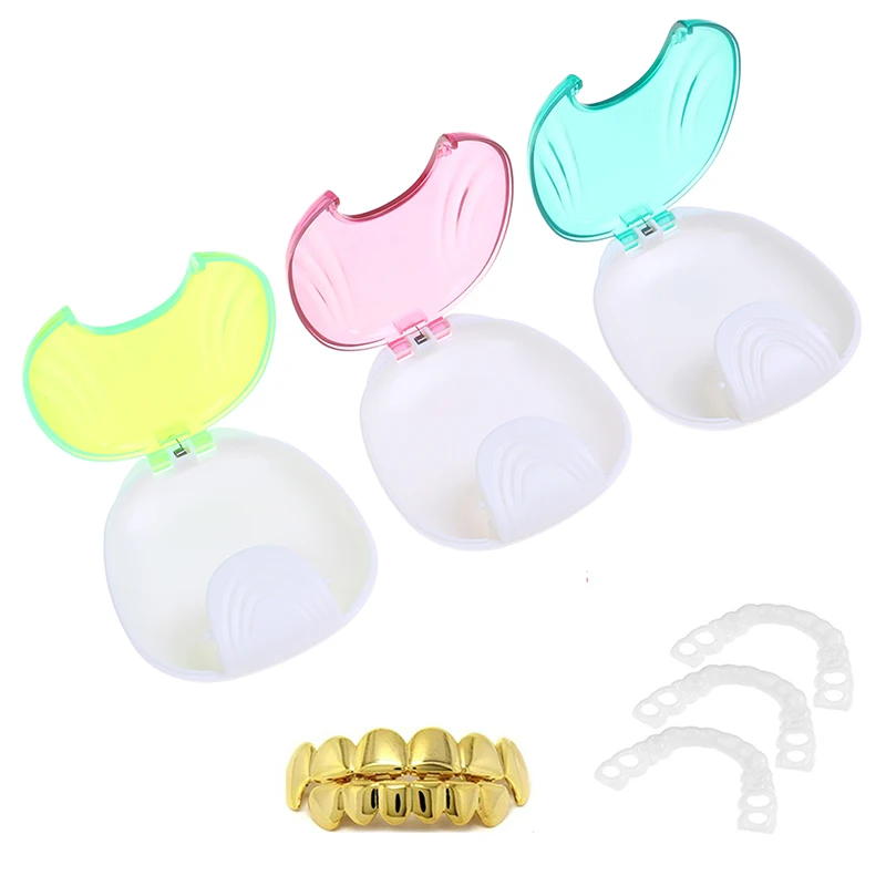 1Pcs Dental False Teeth Cleaning Box Denture Bath Container Retainer Holder Case