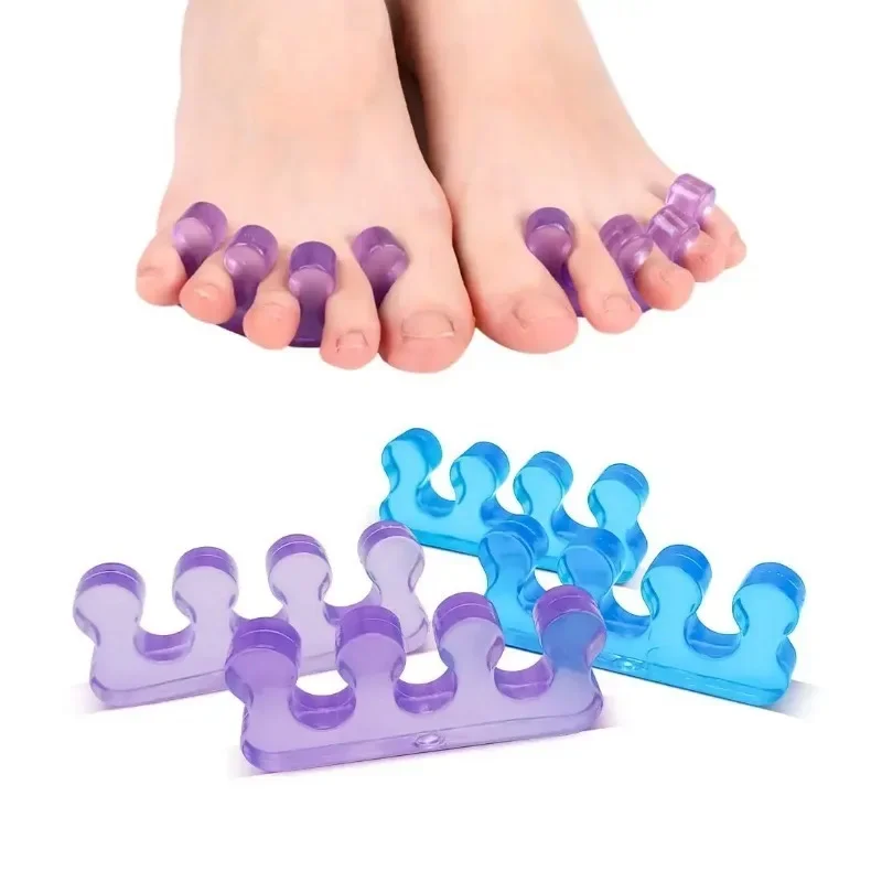 Entretoises flexibles en Silicone souple pour les orteils, 5 couleurs, 2 pièces (1 paire) pour outils de pédicure pour vernis à ongles